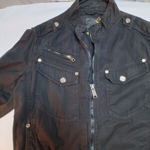 Helix Biker Style Jacket Men’s Sz M Black 100% Cotton